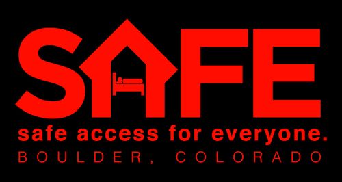 SAFE Boulder logo that reads "Safe access for everyone. Boulder, Colorado"

