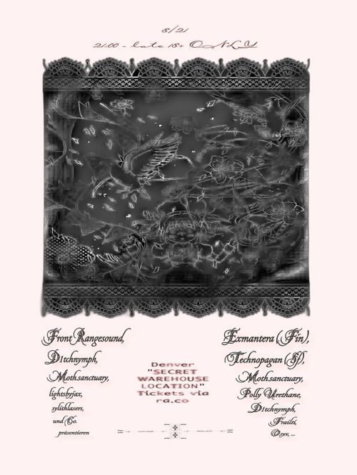secret warehouse rave feat. exmantera, technopagan, moth.sanctuary (live), polly urethane (live,) d1tchnymph, frailti, o.syx