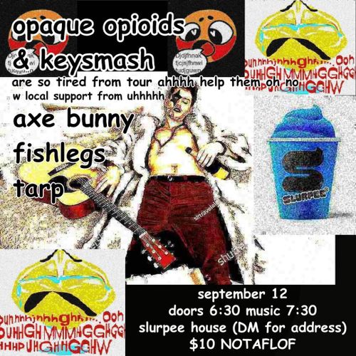 Opaque Opoids, Keysmash, Axe Bunny, Fishlegs, Tarp