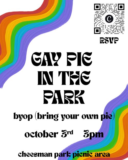 Gay people eating Pie in the park